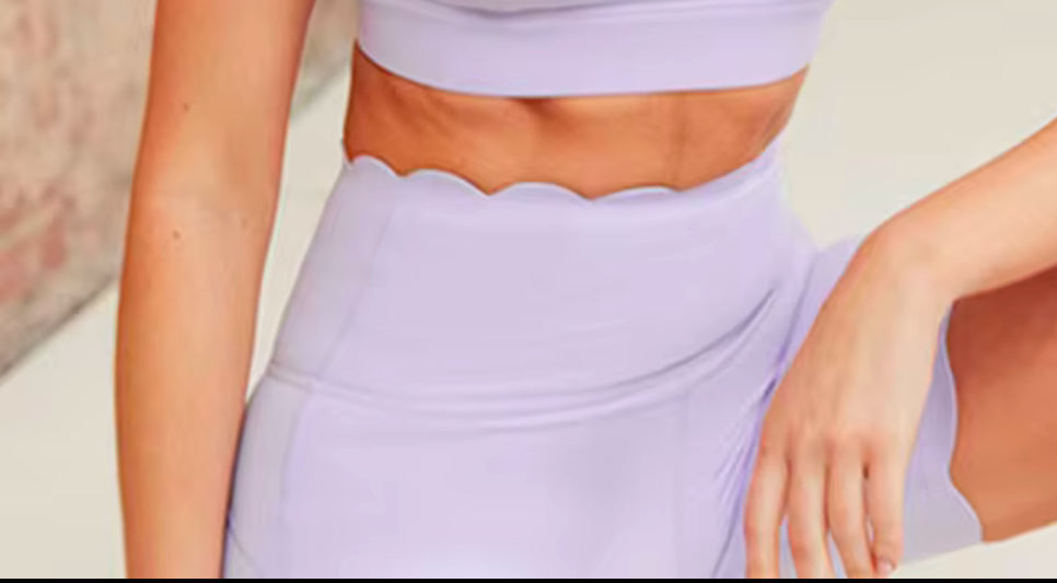 Scallop activewear dance shorts